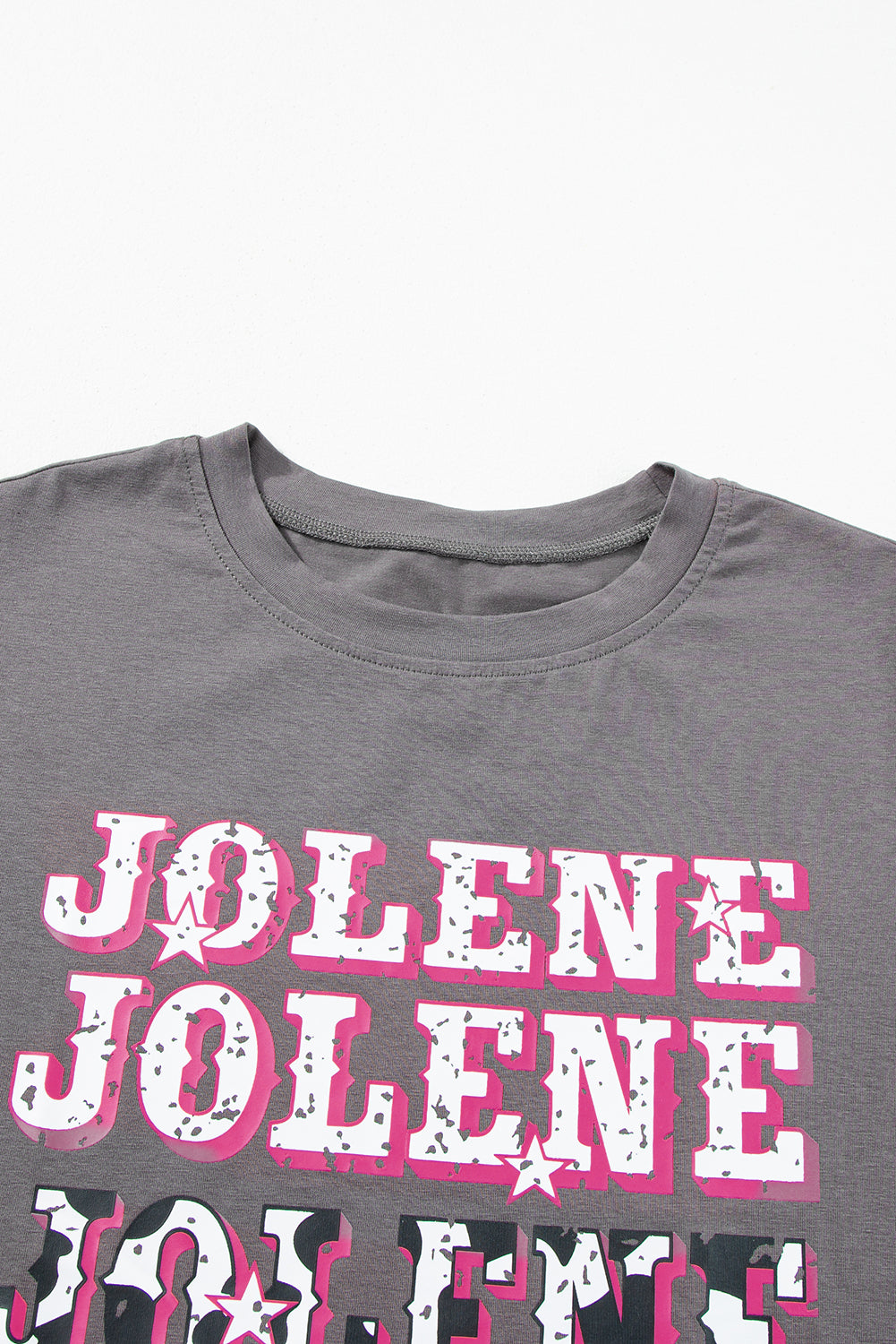 Dark Grey JOLENE Graphic Crewneck Tunic T Shirt