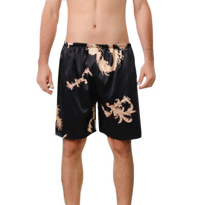 Silk Pajamas, Skin Friendly Single Pants, Large Beach Pants, Men'S Shorts, Breathable And Relaxed In Summer