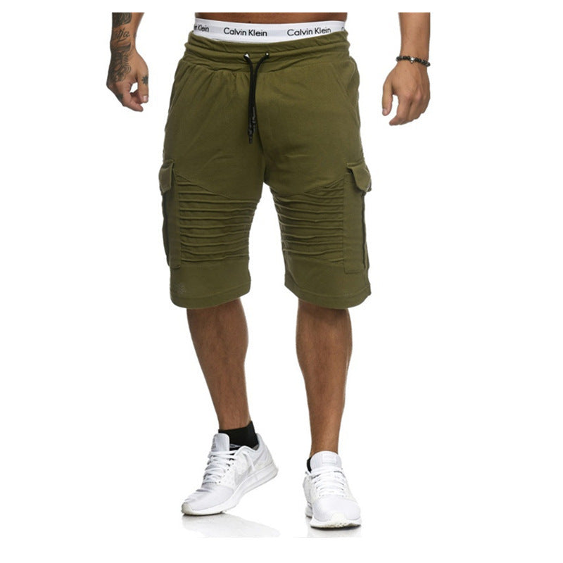 Sports Shorts Men's Casual Pants Sports Pants Striped Pockets Slim Fit