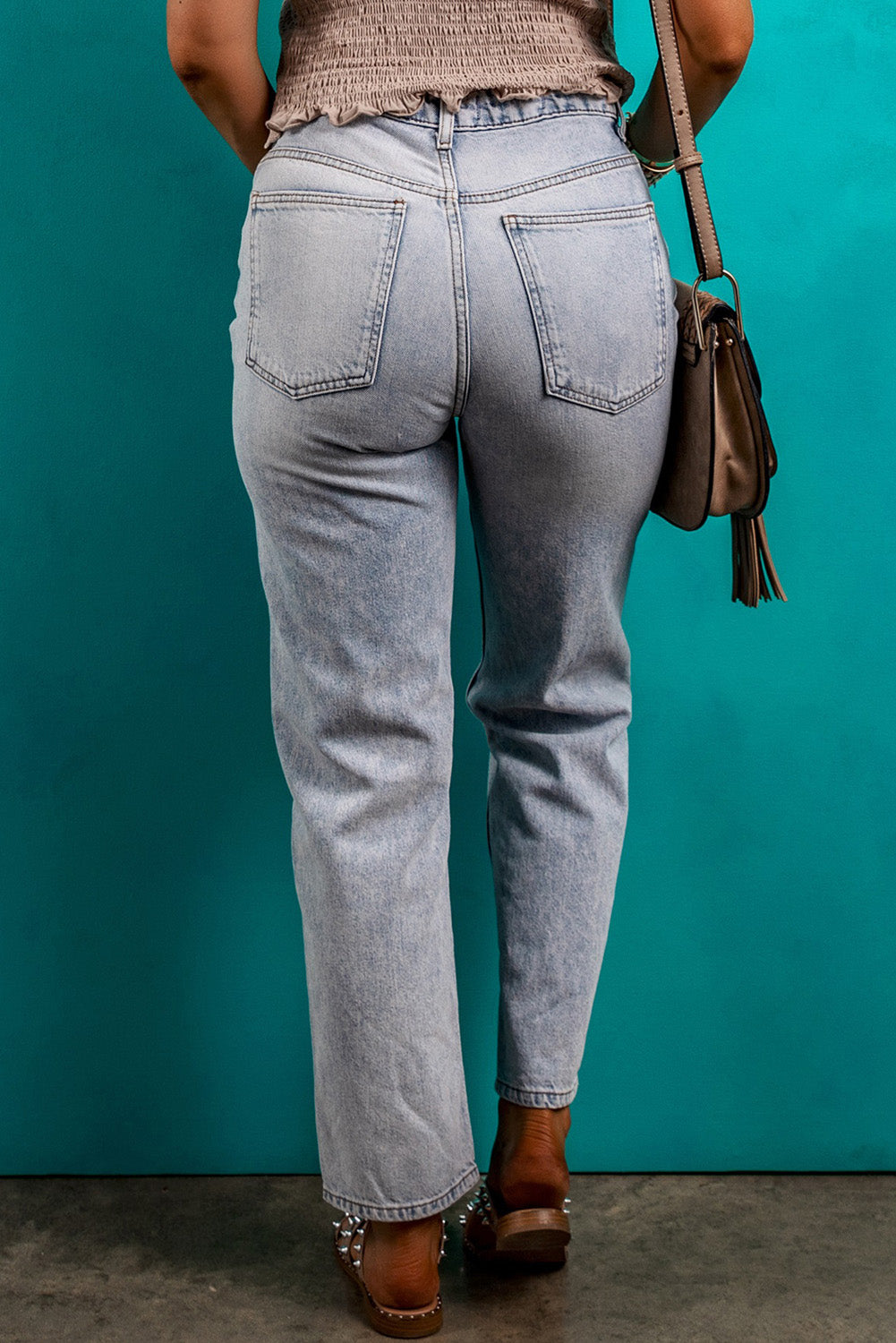 Beau Blue Acid Wash Straight Jeans