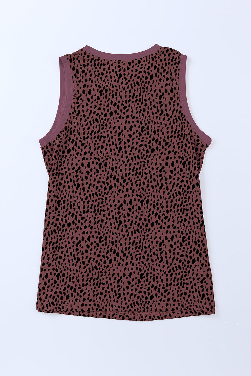 Fiery Red Leopard Print Round Neck Tank Top